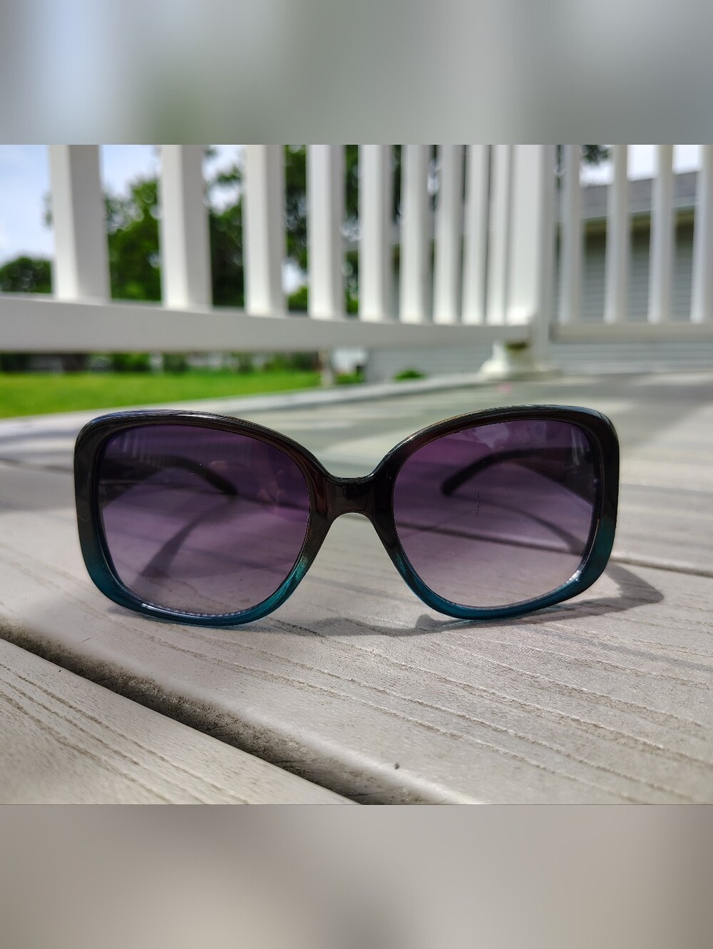 Women’s Gradient Lens Sunglasses with Teal-Aqua Frame